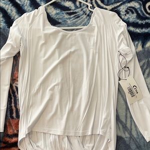 Zyia White Namaste Long Sleeve T